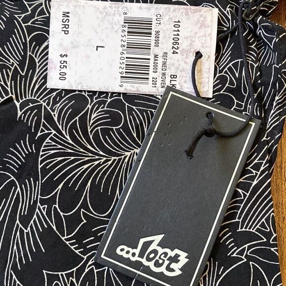 NWT Dead Stock ...lost men button down up Shirt Sz L black/white - Picture 7 of 9